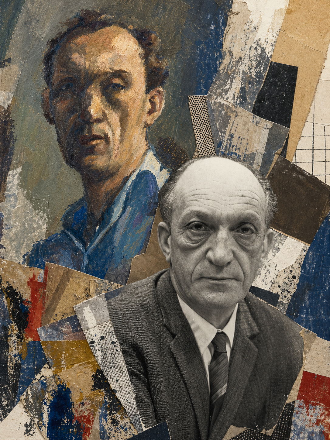 Portrait-oriented collage image of Nikola Martinoski